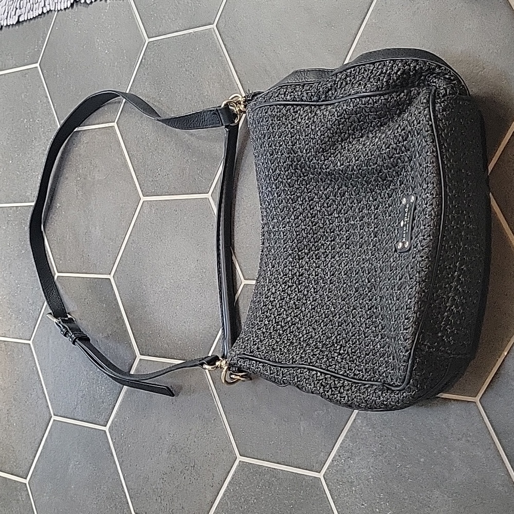 Black Kate Spade Straw Crossbody